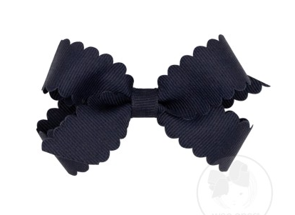Mini Scalloped Edge Grosgrain Bow