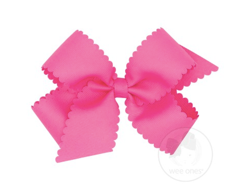 Mini Scalloped Edge Grosgrain Bow