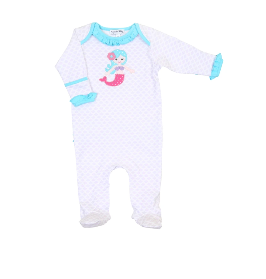 Little Mermaid Applique Ruffle Lap Footie