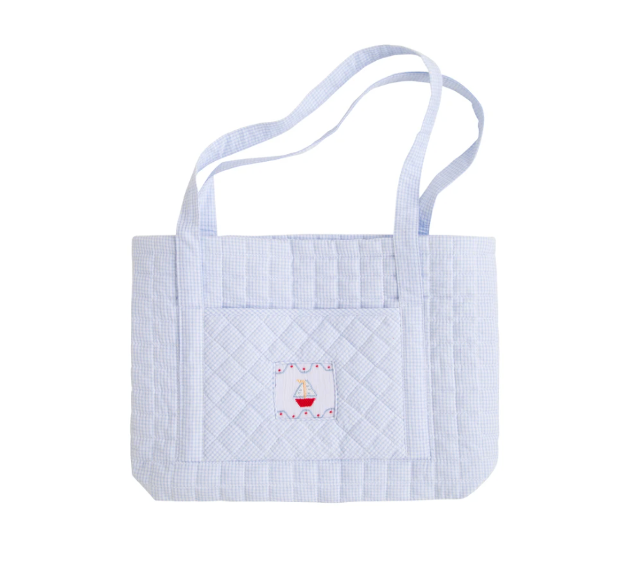 Quilted Luggage Tote - Sailboat
