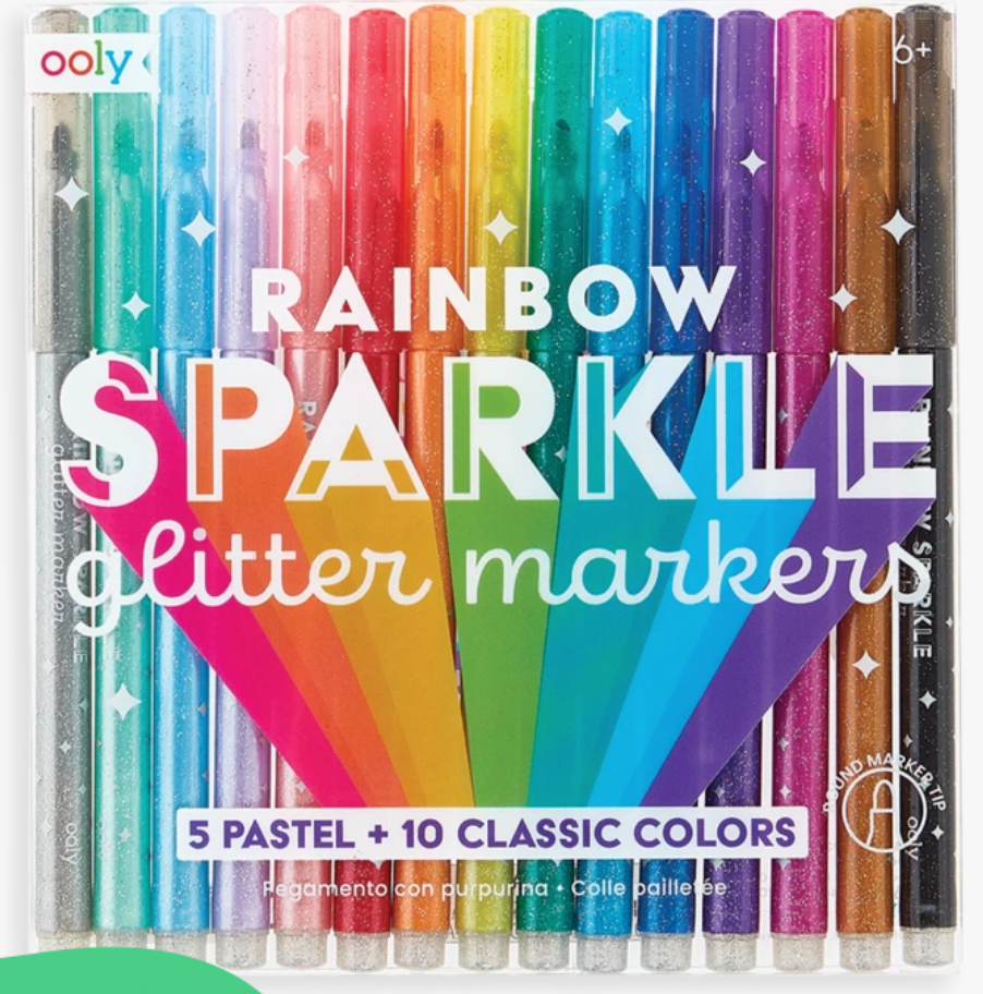 Rainbow Sparkle Glitter Markers