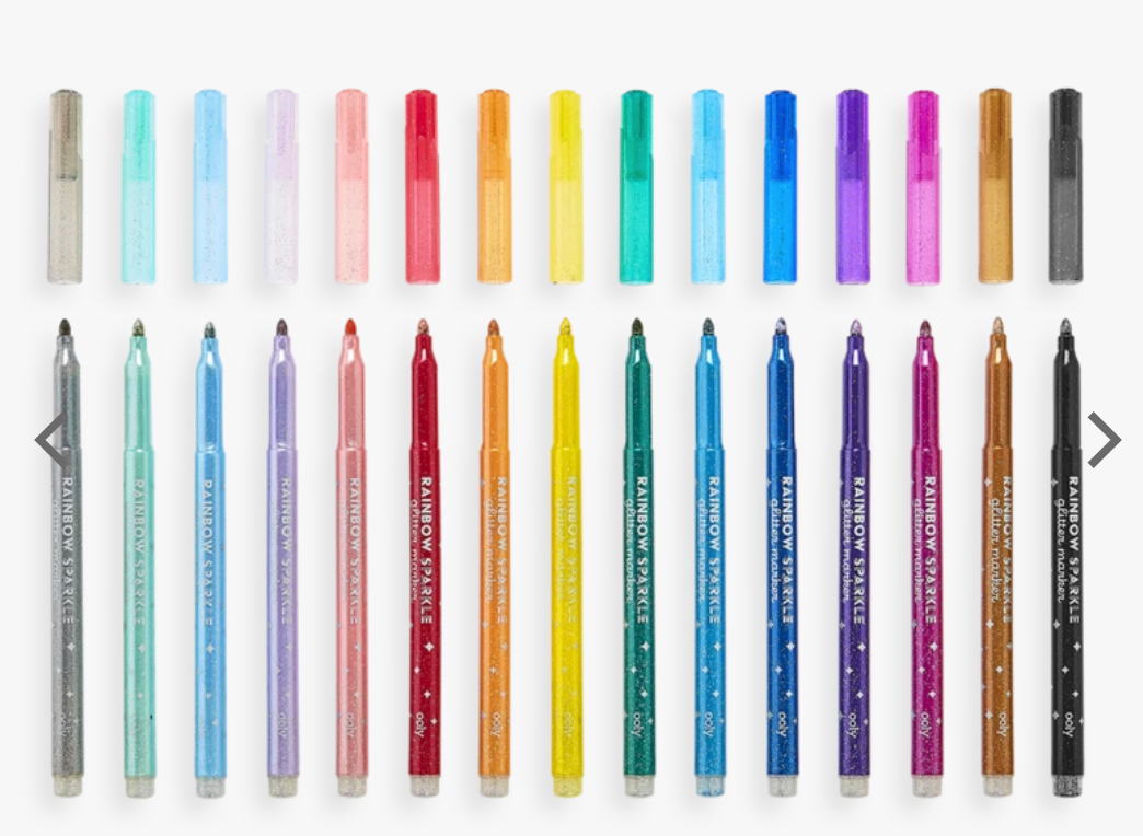 Rainbow Sparkle Glitter Markers