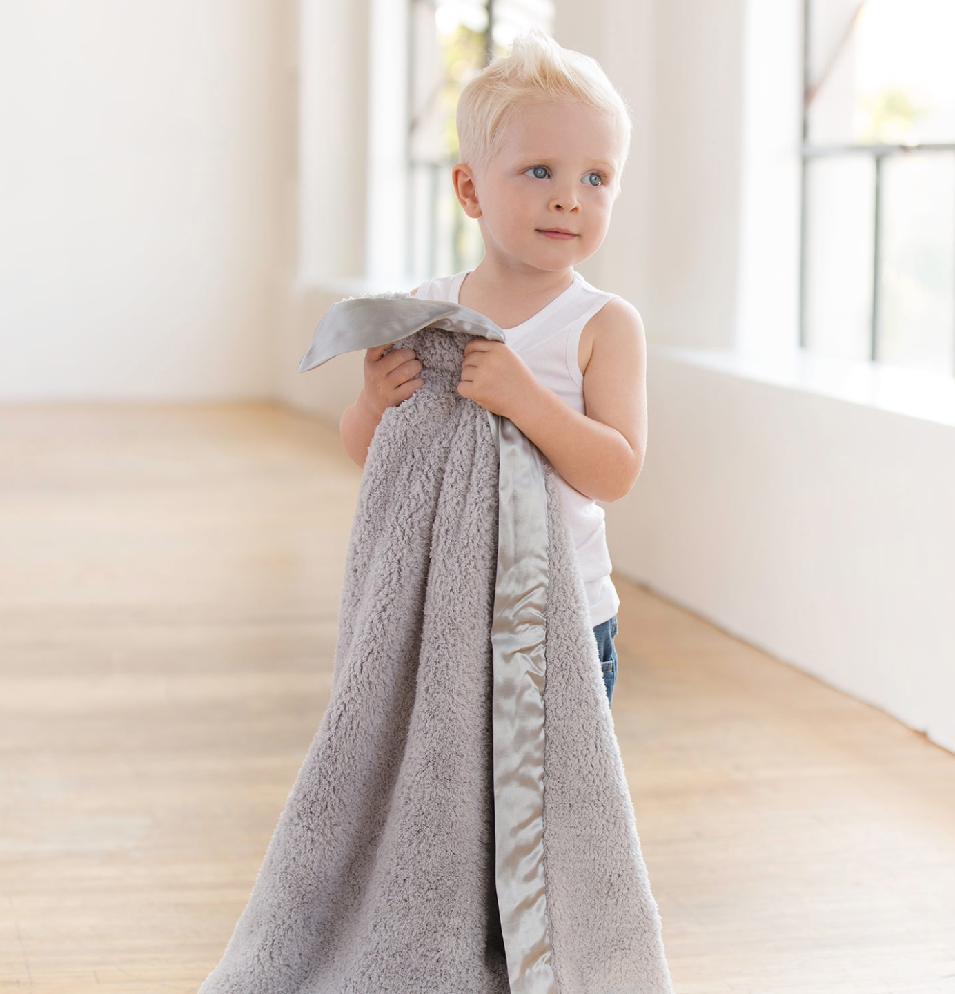 Chenille Baby Blanket Silver