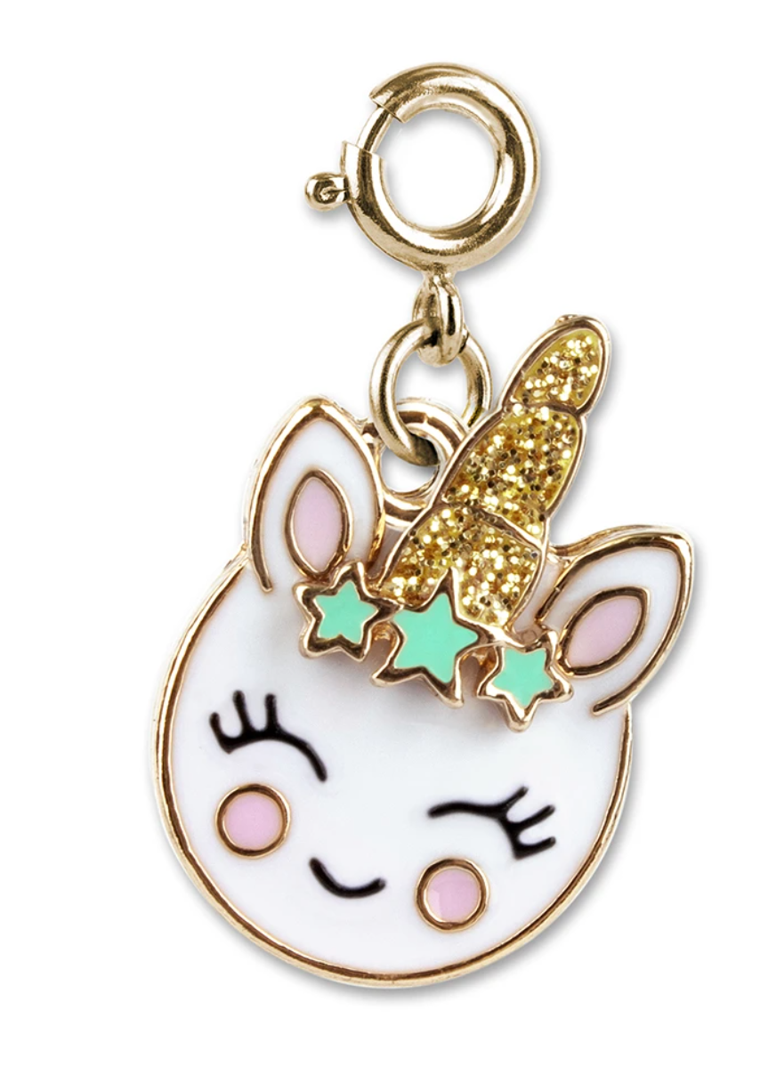 Charm - Gold Unicorn Smiley