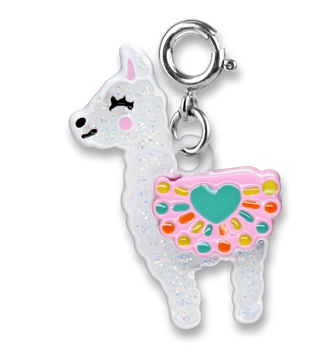 Charm - Silver Glitter Llama
