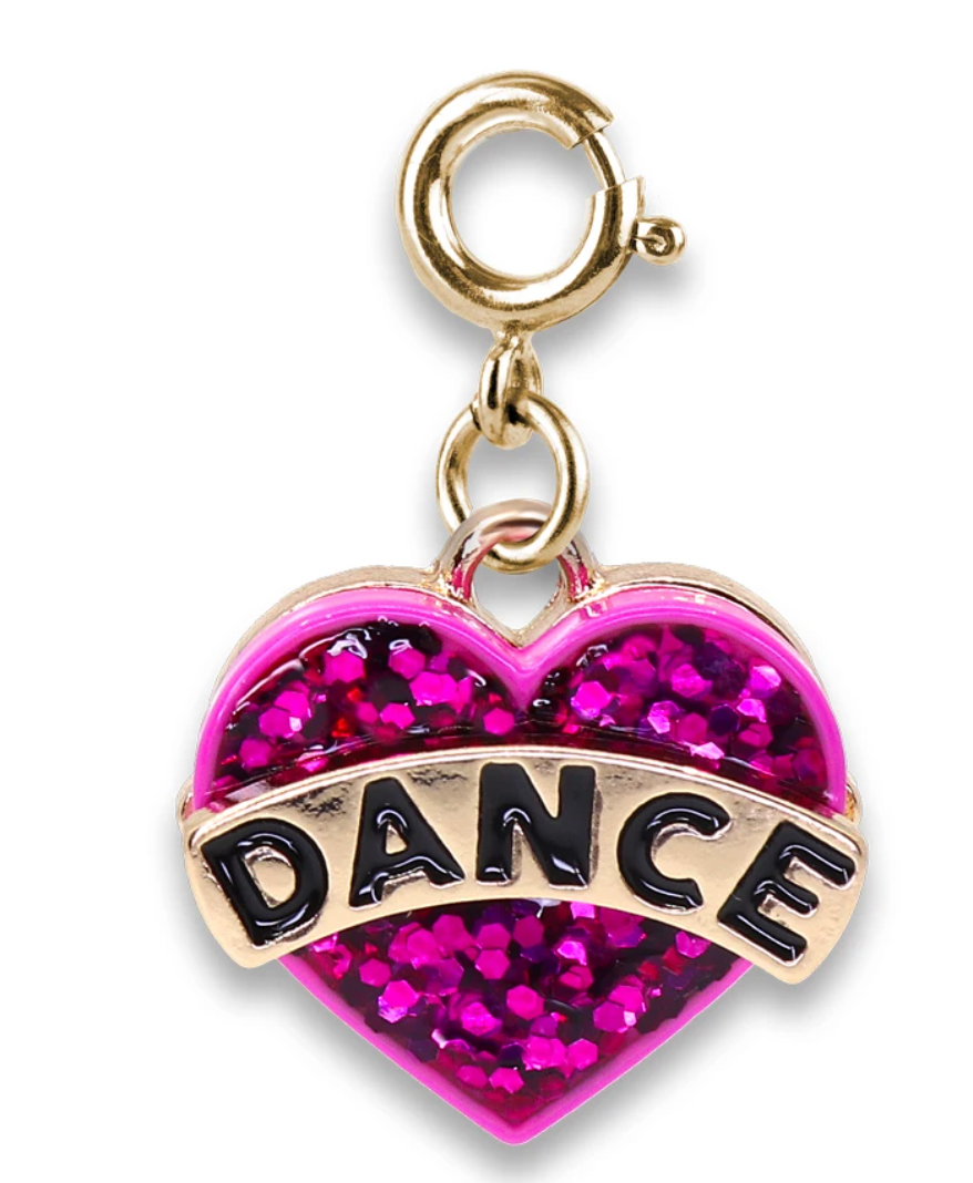 Charm - Gold Glitter Dance Heart