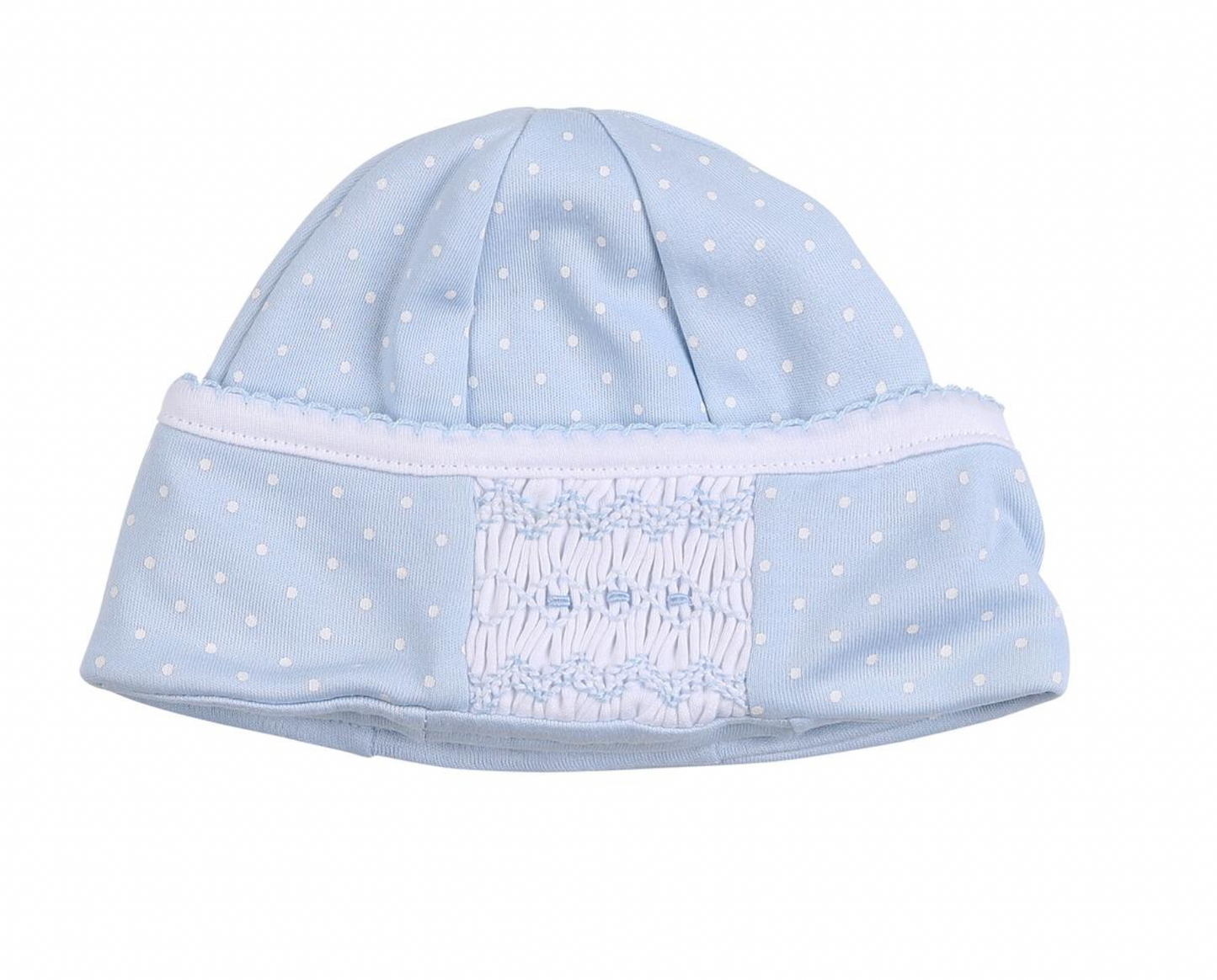 Layla and Lennox Smocked Hat Light Blue