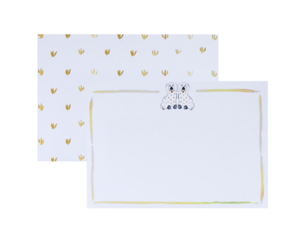 Gold Fork Ceramic Dog Notecards
