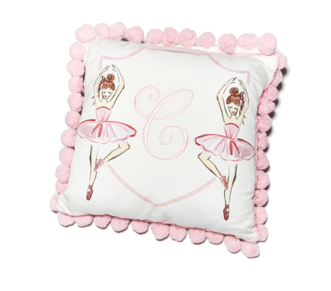 Ballerina Pom Pom Pillow Brunette