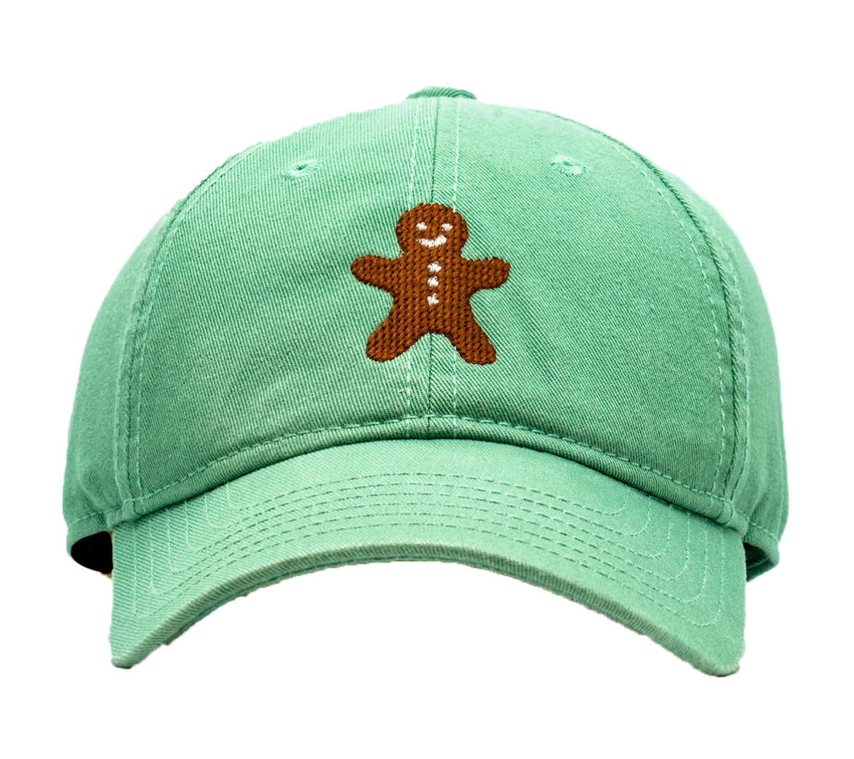 Kids Gingerbread Man on Mint Baseball Hat