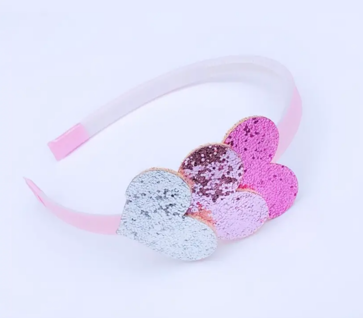 Triple Heart Headband - Purple, Pink, Silver