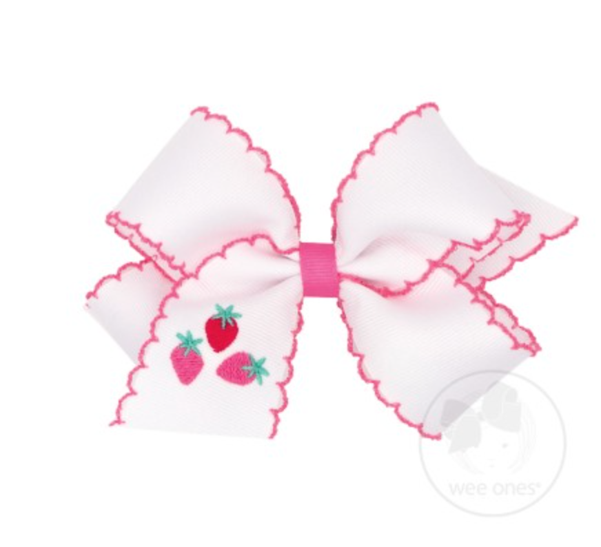 Embroidered Strawberry Bow