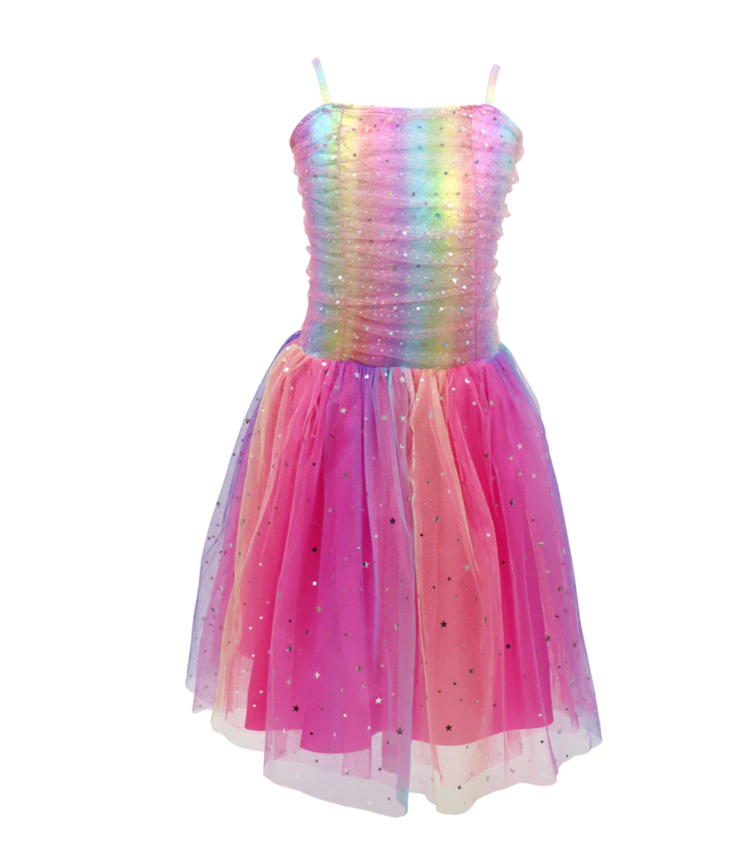 Rainbow Ruched Party Dress