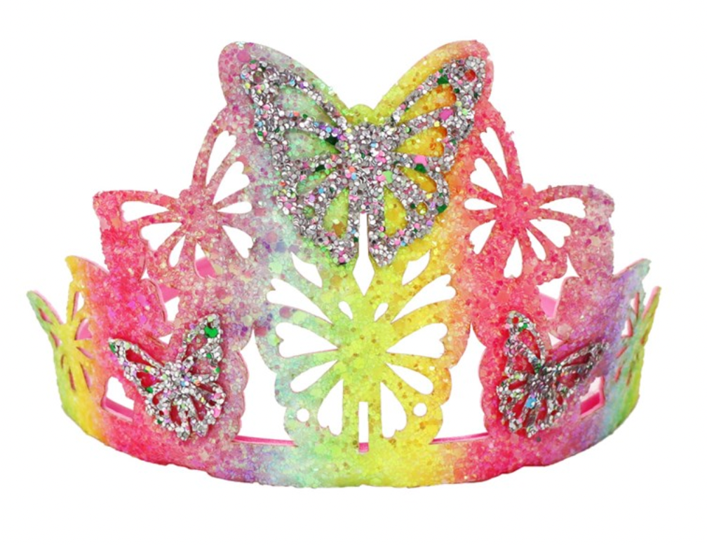 Rainbow Fantasy Soft Glitter Butterfly Crown