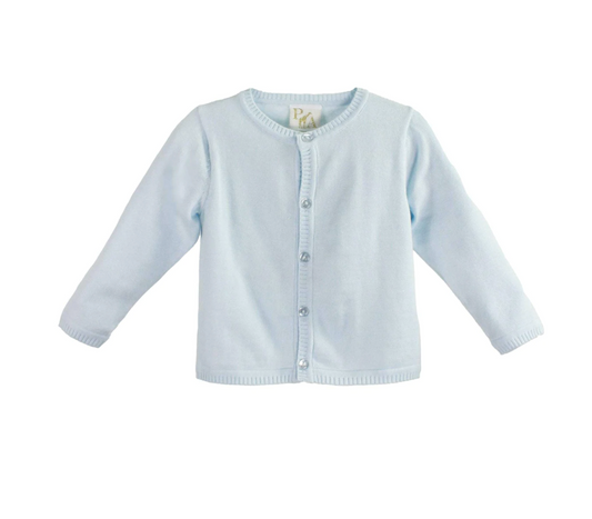 Ladder Edge Basic Cardigan Blue