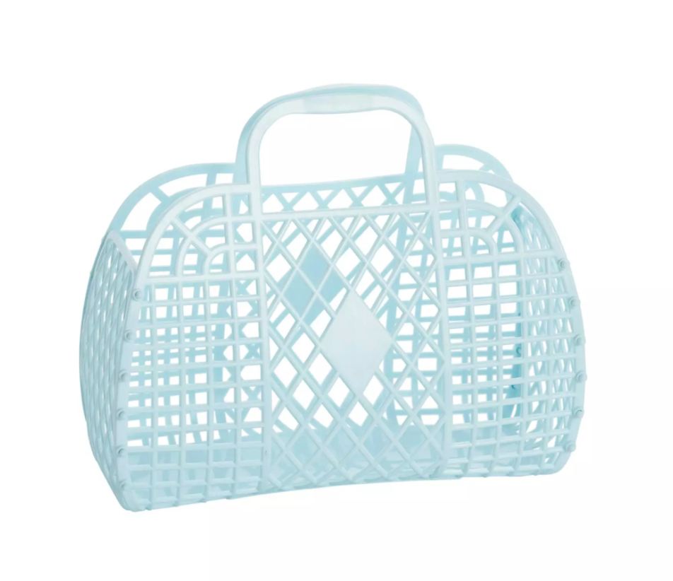 Retro Basket Small Blue