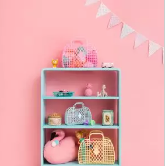 Retro Basket Small Blue