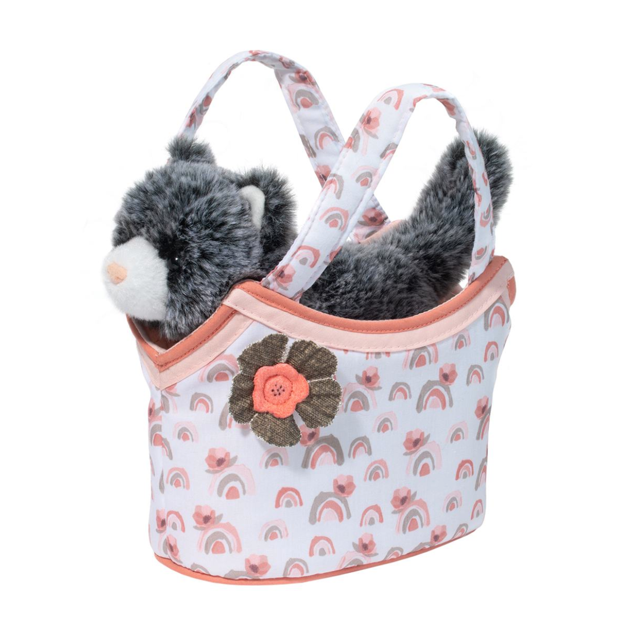 Watercolor Rainbow Sak with Gray Cat