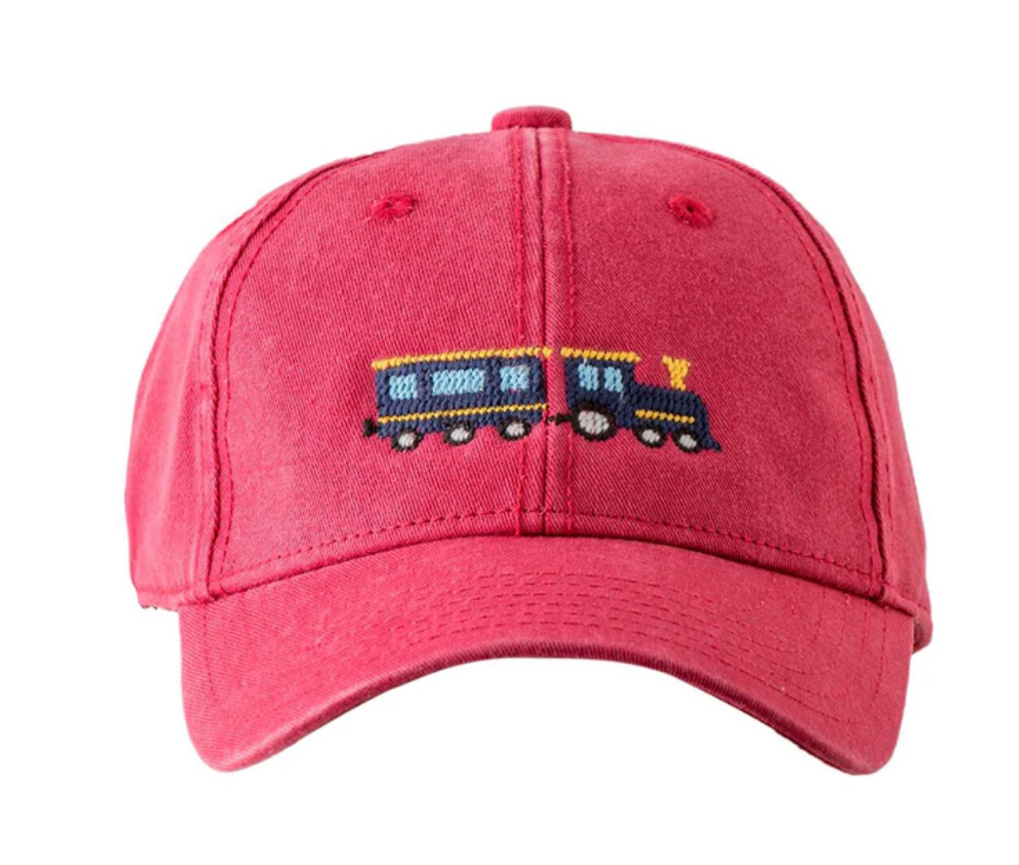 Train on Weathered Red Baseball Hat