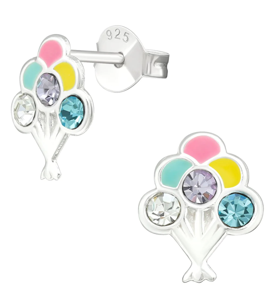 Balloons w/ Crystal Stud Earrings