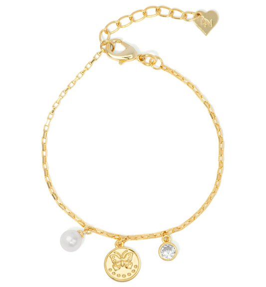 Butterfly Medallion Charm Bracelet
