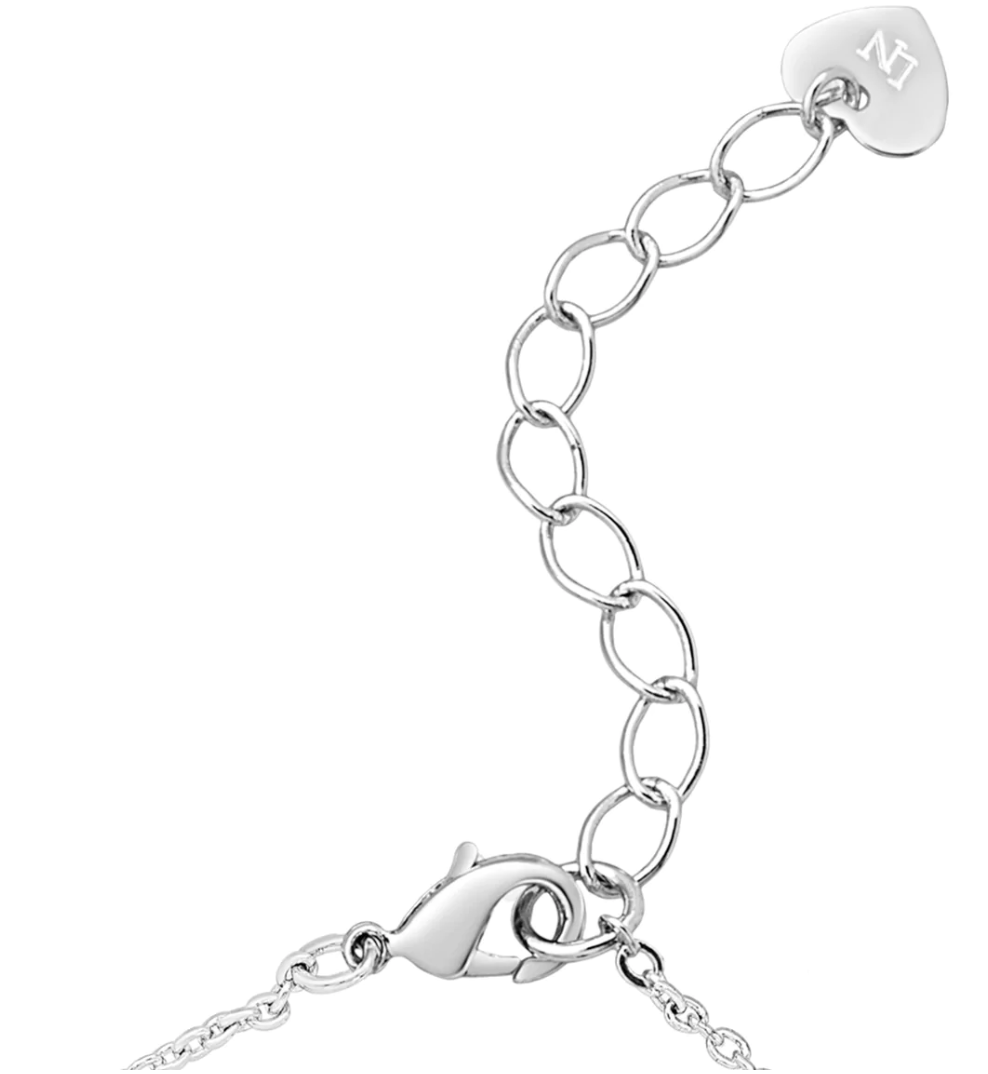 Princess Tiara CZ Station Necklace in Sterling Silver