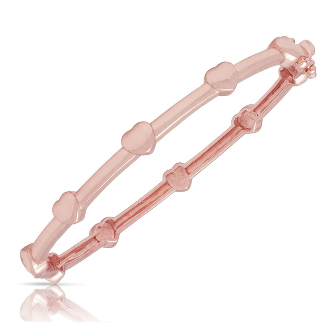 Rose Gold Plated Heart Bangle
