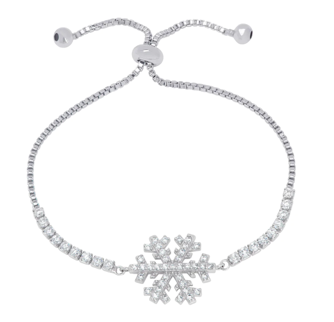 CZ Snowflake Bolo Bracelet