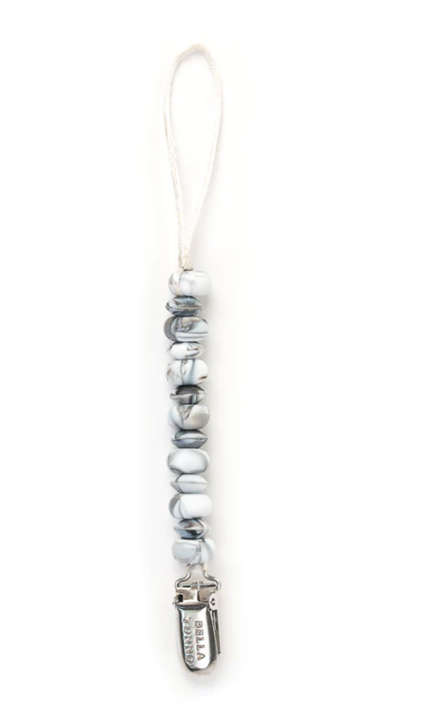 Black Marble Pacifier Clip