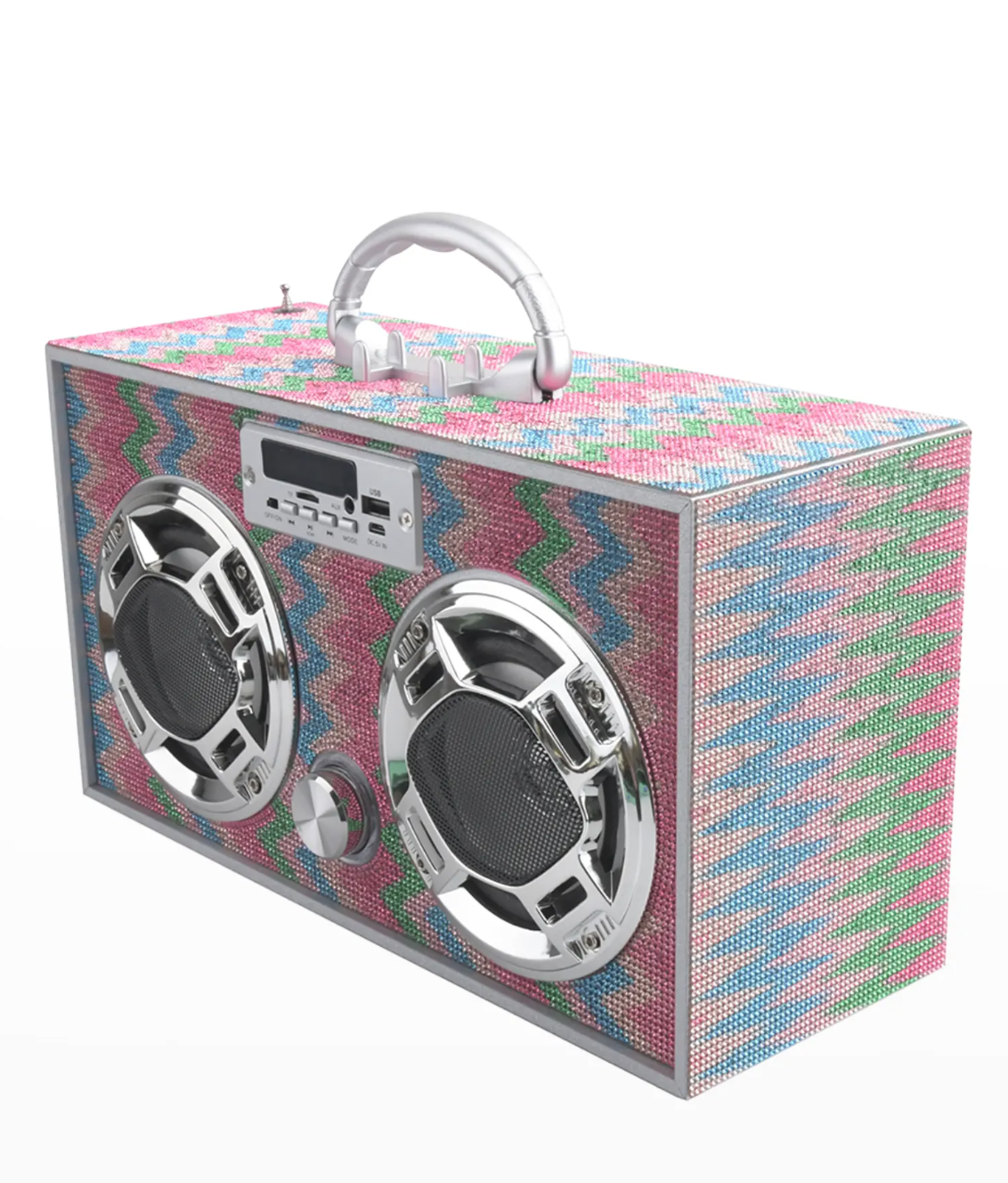 Chevron Bling Retro Bluetooth Boombox