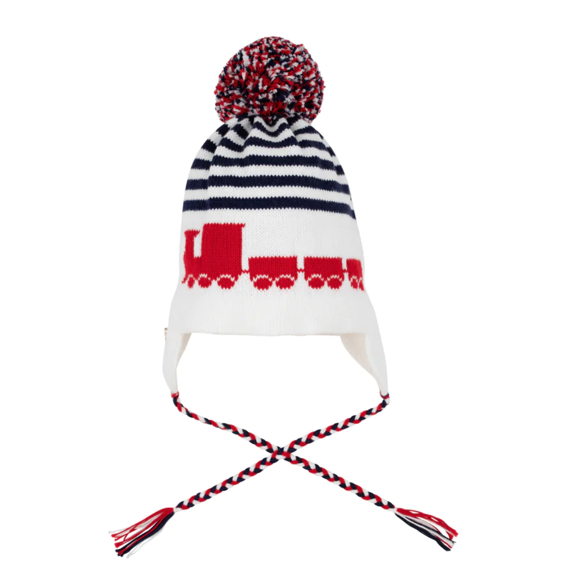Parrish Pom Pom Hat Worth Avenue White with Train
