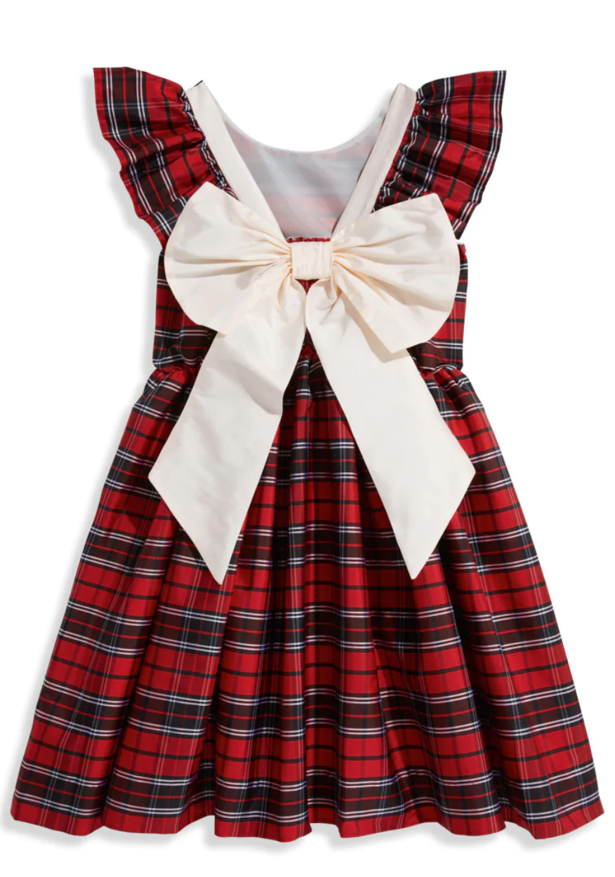 Edenham Dress Plaid Coffee Taffeta