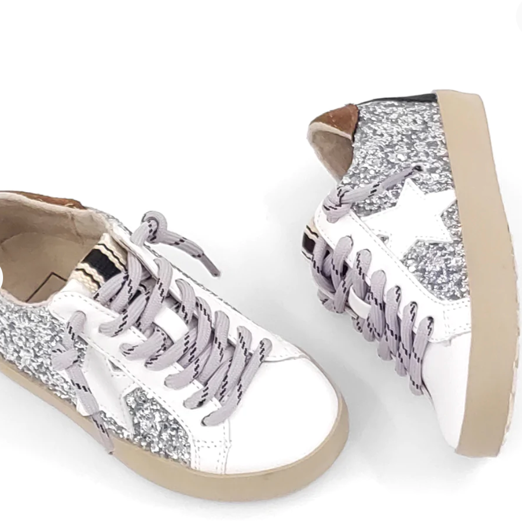 Paula Toddler Silver Sparkle Sneakers