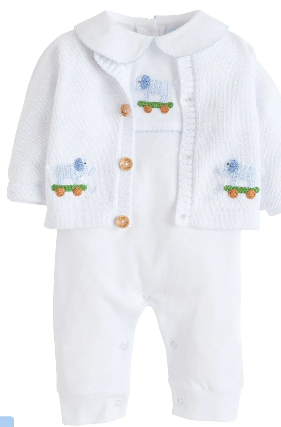 Blue Elephant Crochet Sweater