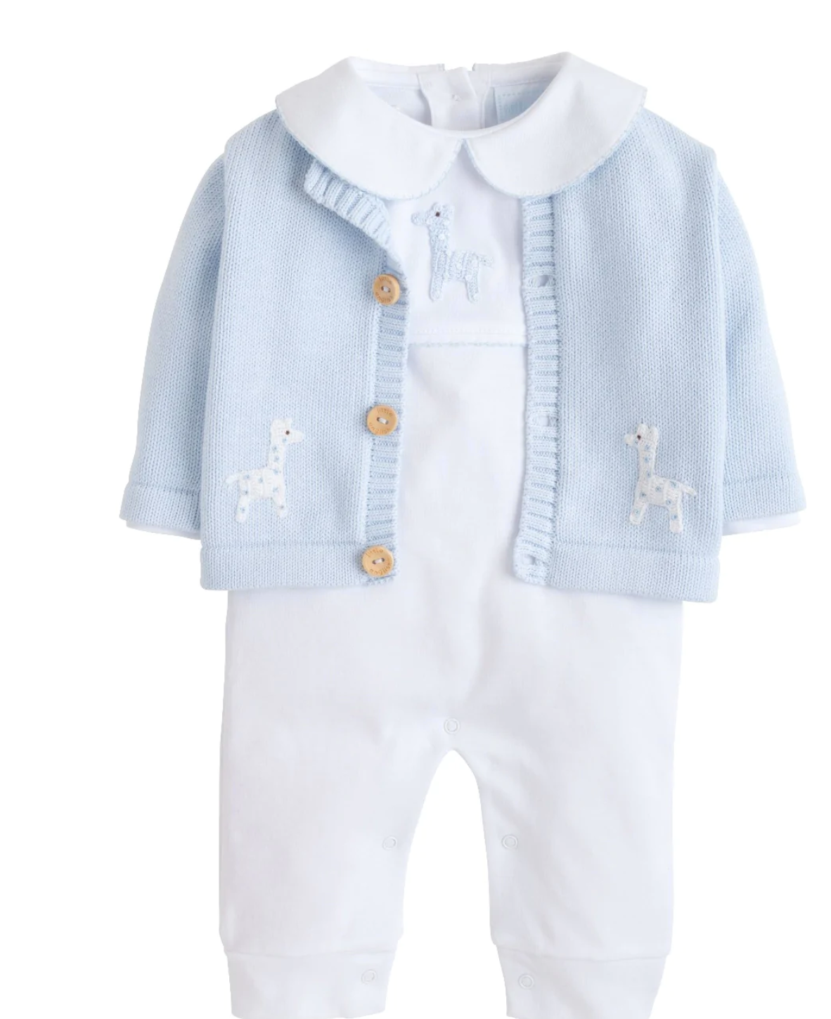 Blue Giraffe Crochet Sweater