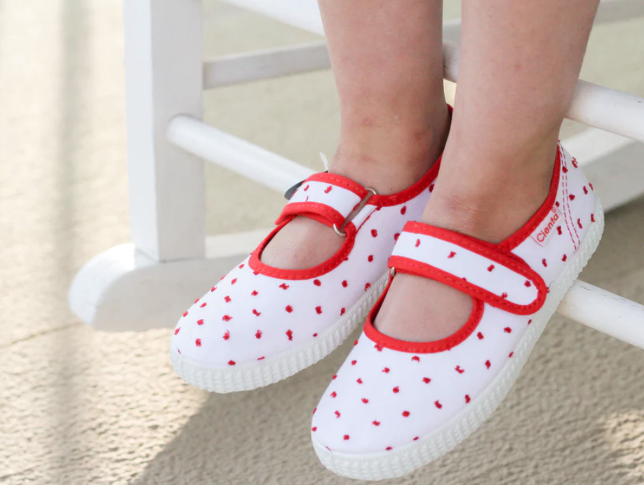 Mary Jane Red Dotted Swiss
