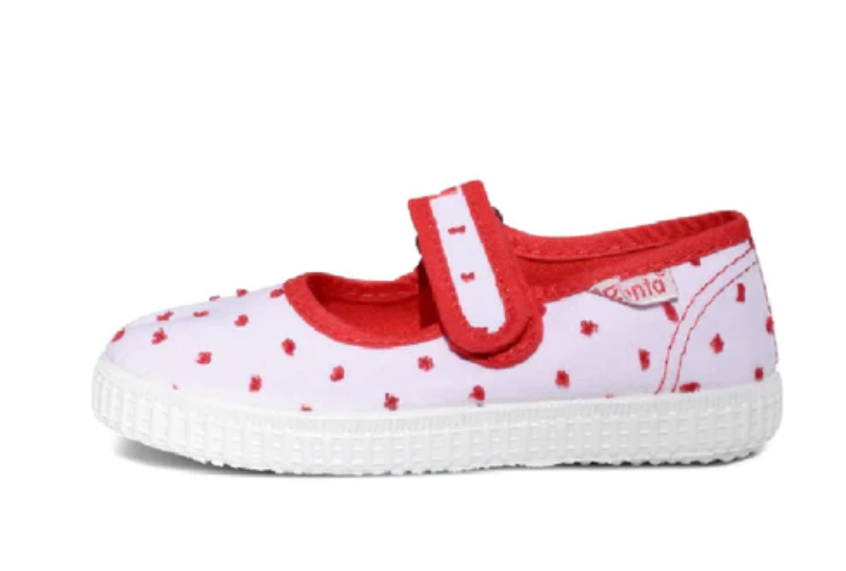 Mary Jane Red Dotted Swiss