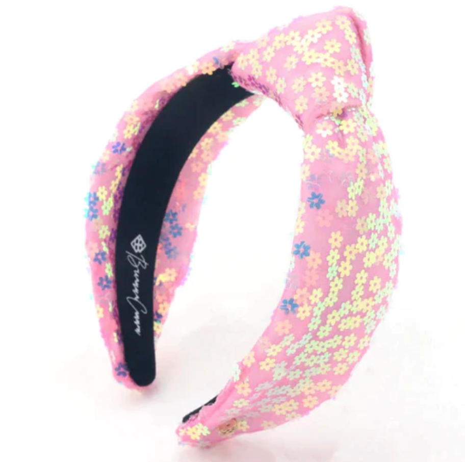 Pink Sequin Flower Headband