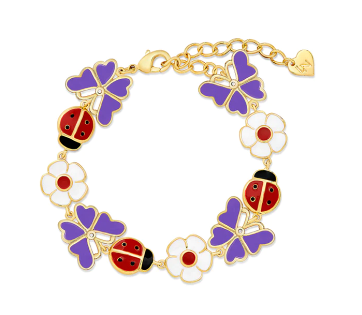 Butterfly, Ladybug, Flower Link Bracelet