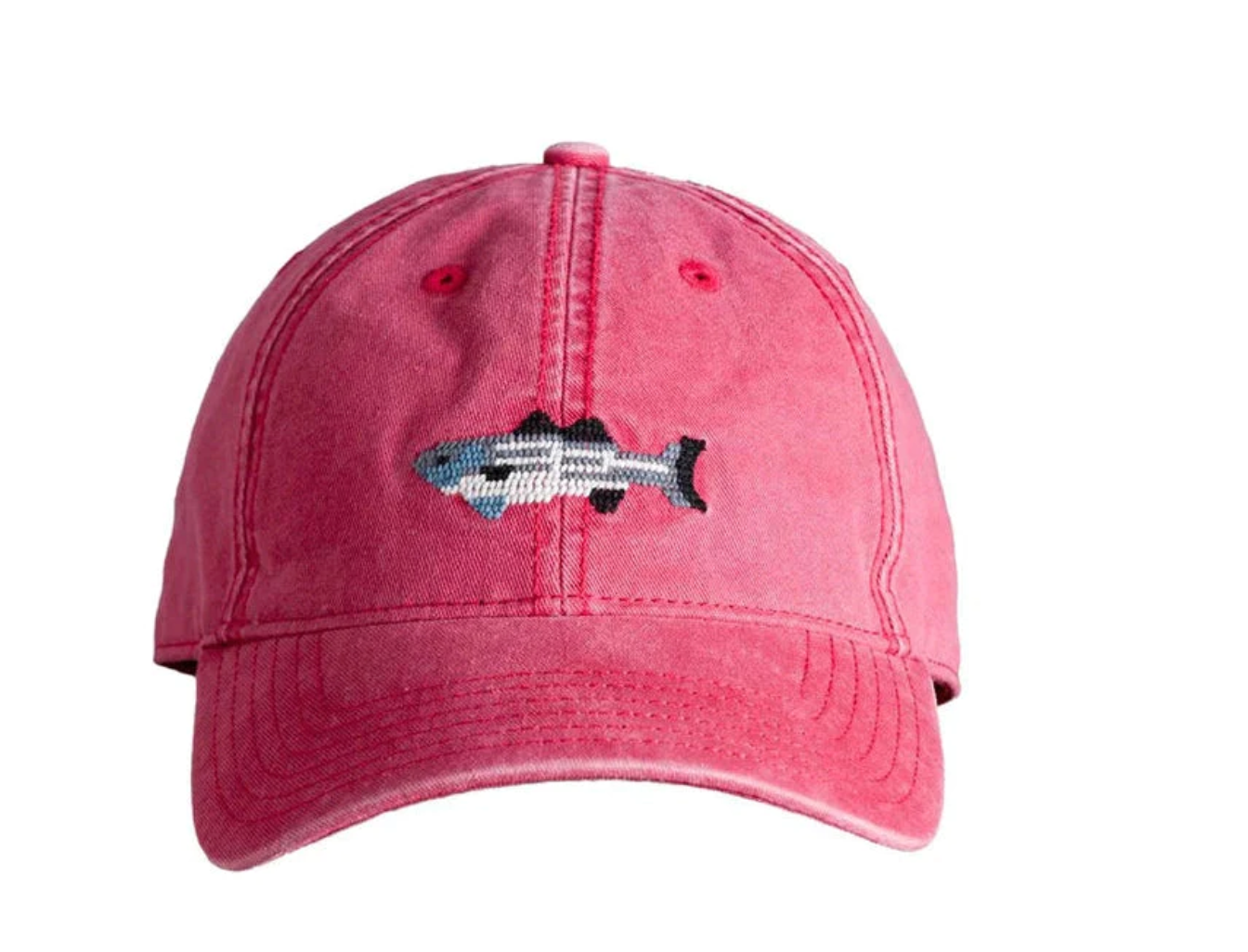 Striped Bass On Red Baseball Hat