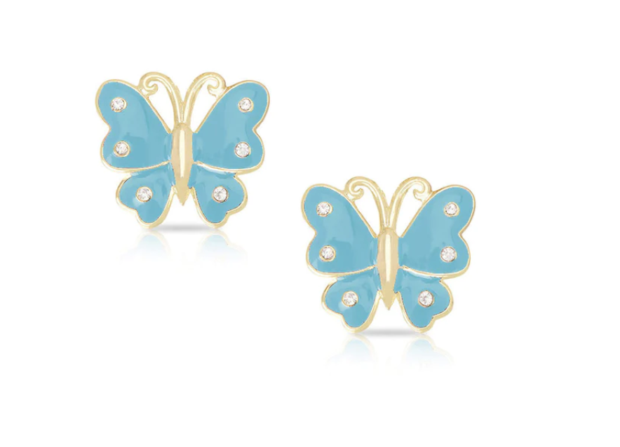 Butterfly Stud Earrings Blue