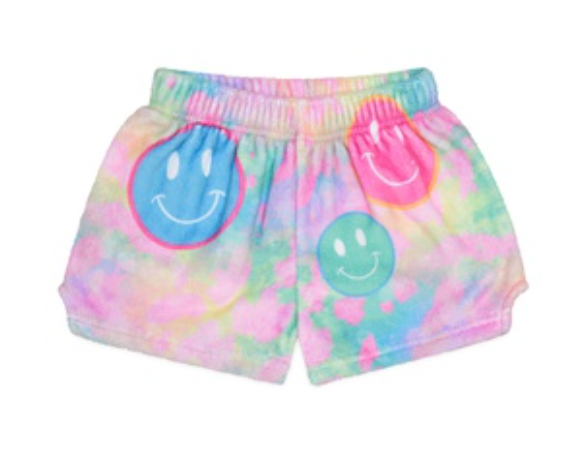 Happy Tie Dye Plush Shorts