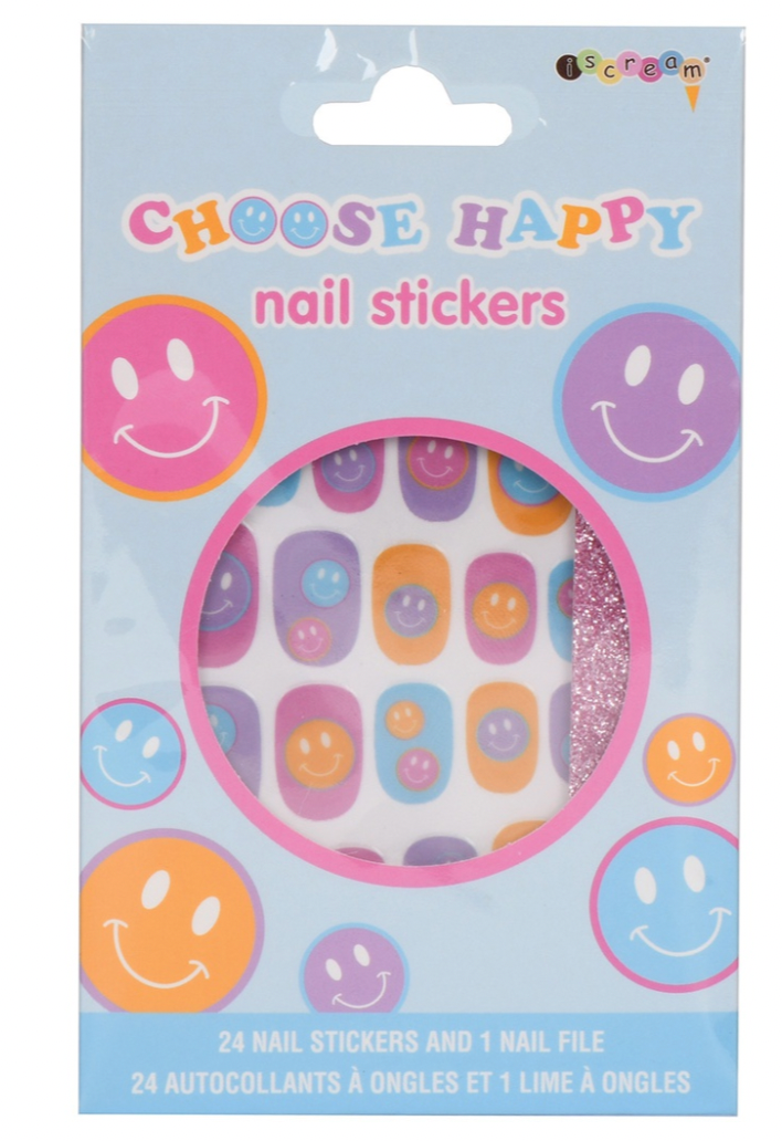 Happy Tie Dye Nail Stickers and Nail File Set