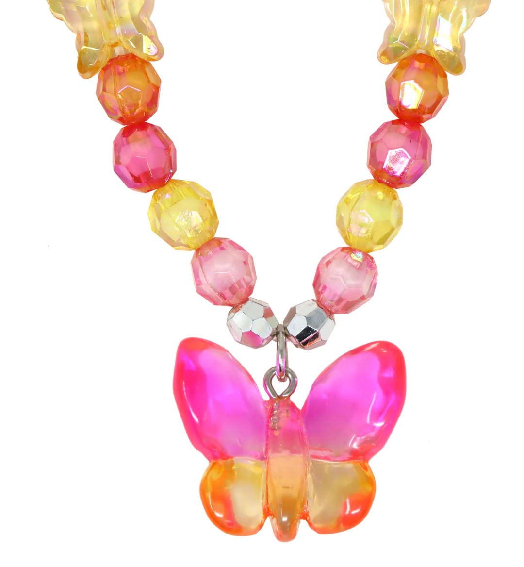 Rainbow Butterfly Necklace & Bracelet Set