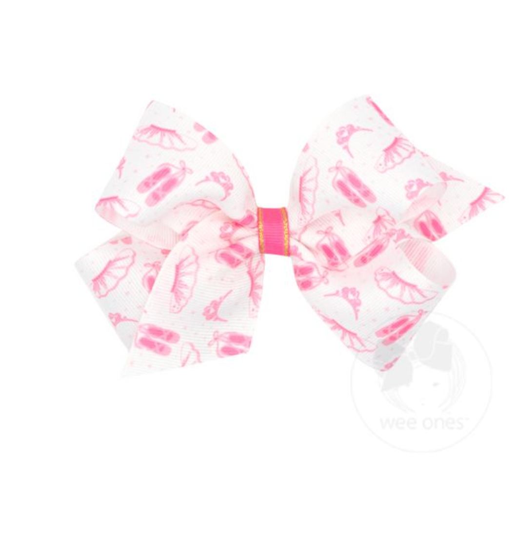 Medium Princess & Dance Printed Bow