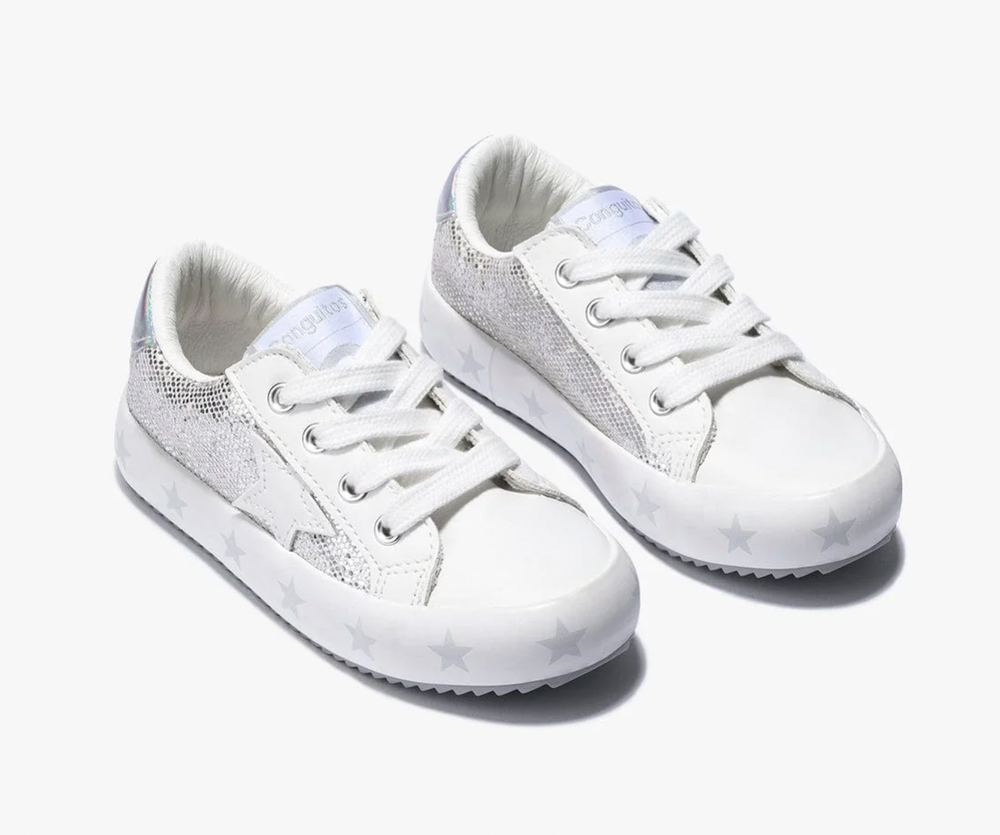 Silver Star Glitter Sneakers