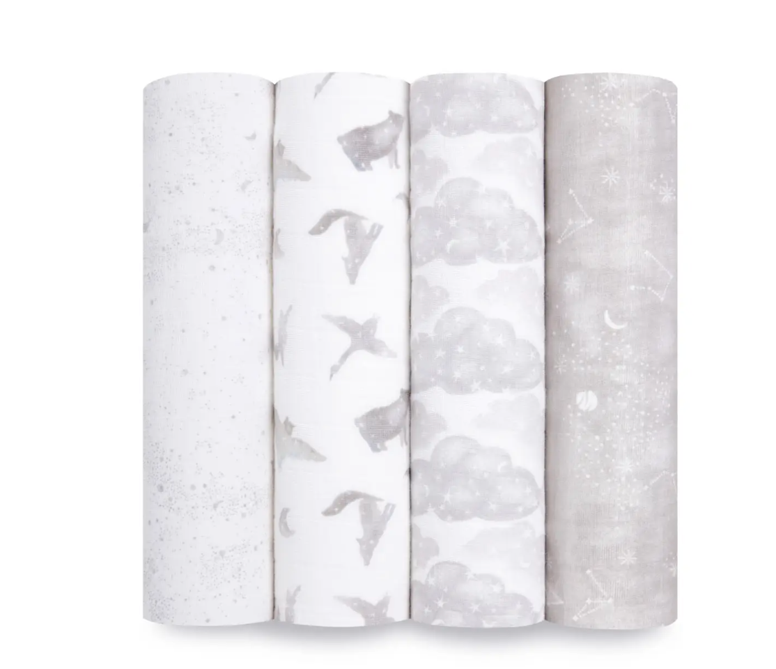 Map The Stars- Organic Muslin Cotton Swaddles 4 Pack