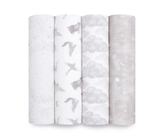 Map The Stars- Organic Muslin Cotton Swaddles 4 Pack