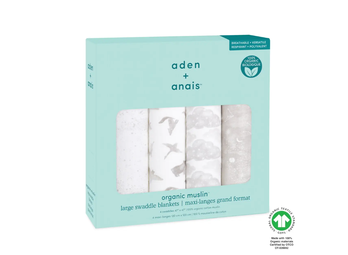 Map The Stars- Organic Muslin Cotton Swaddles 4 Pack