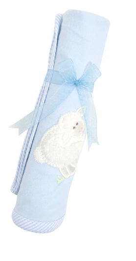 Receiving Blanket Blue Little Lamb